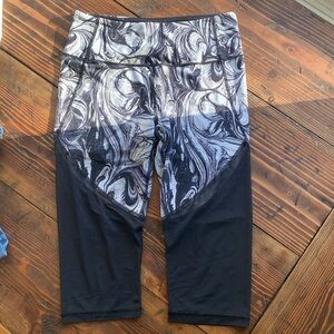 Victoria Sport workout capri leggings with sheer bottom